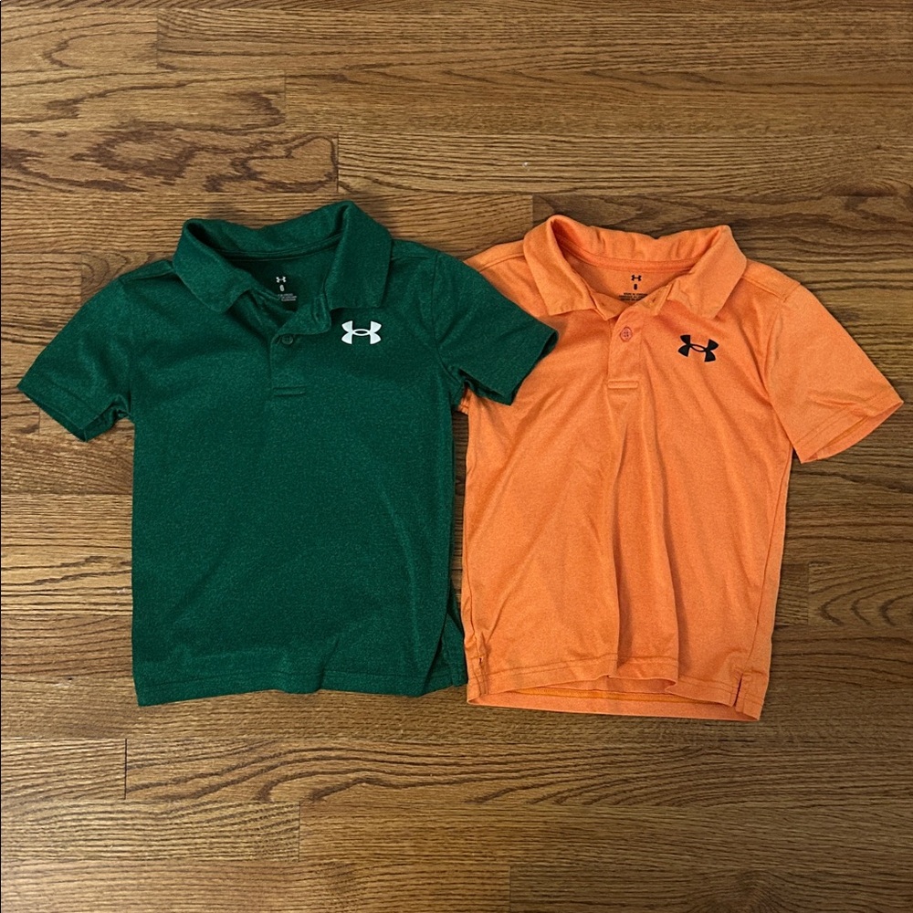 Under Armour Kids Performance Polo Shirt Set - Green and Orange